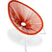 Privatefloor - Stuhl für den Außenbereich - Gartenstuhl - Acapulco Orange - Stahl, Synthetisches Rattan, Metall, Kunststoff - Orange von PRIVATEFLOOR
