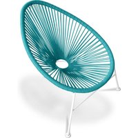 Privatefloor - Stuhl für den Außenbereich - Gartenstuhl - Acapulco Turquoise - Stahl, Synthetisches Rattan, Metall, Kunststoff - Turquoise von PRIVATEFLOOR