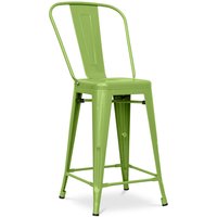 Barhocker mit Rückenlehne - Industriedesign - 60cm - Stylix Light green - Stahl, Metall - Light green von PRIVATEFLOOR