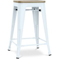 Barhocker im Industriedesign - Holz & Stahl - 61cm - Stylix Grau Blau von PRIVATEFLOOR