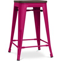 Privatefloor - Stylix Hocker Holz - Metall - 60cm Fuchsia - Eisen, Holz, Metall, Holz - Fuchsia von PRIVATEFLOOR