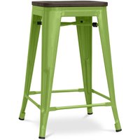 Barhocker - Industriedesign - Holz & Stahl - 60cm -Stylix Light green - Stahl, Metall, Holz, Holz - Light green von PRIVATEFLOOR