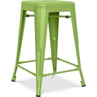 Barhocker im Industriedesign - Stahl matt - 60cm - Stylix Light green - Stahl, Metall - Light green von PRIVATEFLOOR