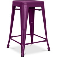 Barhocker im Industriedesign - Stahl matt - 60cm - Stylix Purple - Stahl, Metall - Purple von PRIVATEFLOOR