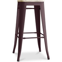 Barhocker - Industriedesign - Stahl & Holz - 76cm - Stylix Bronze - Holz, Stahl - Bronze von PRIVATEFLOOR