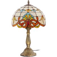 Privatefloor - Tischlampe Tiffany - Glas Multicolor - Glas, Harz - Multicolor von PRIVATEFLOOR