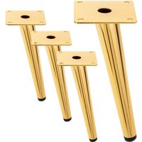 Prixprime - 4er-Pack konische schräge Ersatz-Möbelbeine 20 cm gold von PRIXPRIME