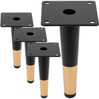 Packung mit 4 geraden, konischen Ersatzbeinen für Möbel 15 cm schwarz und gold - Prixprime von PRIXPRIME