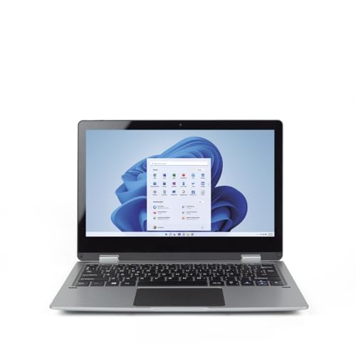 PRIXTON - Netbook Flex Pro 2 in 1 - Laptop mit spanischer QWERTY-Tastatur - 11,6-Zoll-Touchscreen - Intel Gemini Lake-Prozessor - Windows 10-Betriebssystem - 4GB RAM und 64GB ROM von PRIXTON
