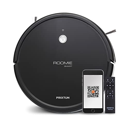 PRIXTON - Roomie Smart Roboter-Staubsauger - 1400Pa große Saugleistung - WLAN und Apps - Intelligente und automatische Reinigung: kehren, wischen, saugen von PRIXTON