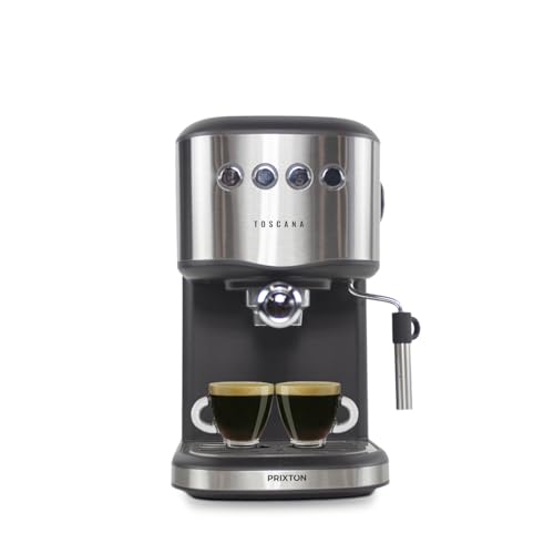 PRIXTON - Toscana Kaffee-Vollautomaten - Kapseladapter - Espresso- und Cappuccino-Funktion - Leistung 850W - Druck 20 bar - Italienische Pumpe von PRIXTON