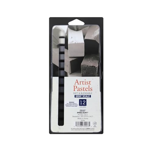 PRO ART Quadratisches Künstler-Pastell-Set, 12 graue Farben von PRO ART
