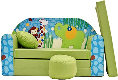 Pro Cosmo Kinder SOFABETT FUTON Kinder MÖBEL+ GRATIS SITZKISSEN/HOCKER & Kissen (Z16) von Pro Cosmo