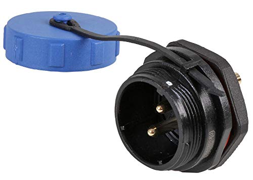 Circular Threaded Panel Mount Connector Plug, 2-polig, IP68 von PRO-ELEC