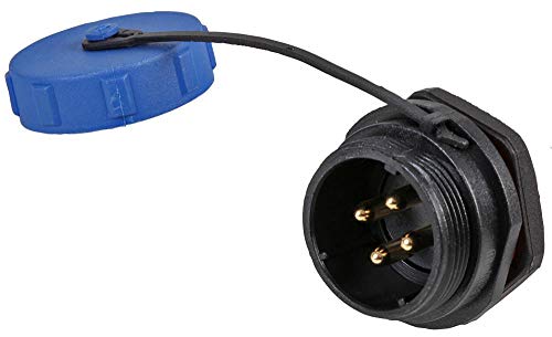 Circular Threaded Panel Mount Connector Plug, 4-polig, IP68 von PRO-ELEC