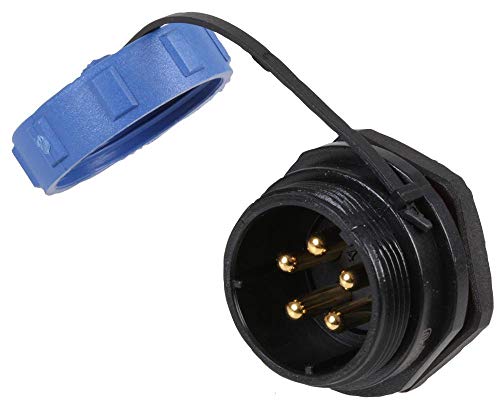 Circular Threaded Panel Mount Connector Plug, 5-polig, IP68 von PRO-ELEC