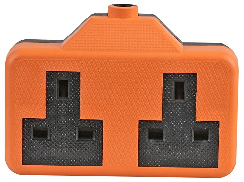 PRO ELEC PELB1583 Gummierte 2-Wege-Verlängerungssteckdose, 13 A, orange von PRO-ELEC