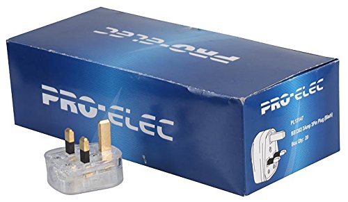 Pro Elec 9518-3A 20/BOX Netzstecker mit 3A Sicherung, transparent, 20 Stück von PRO-ELEC