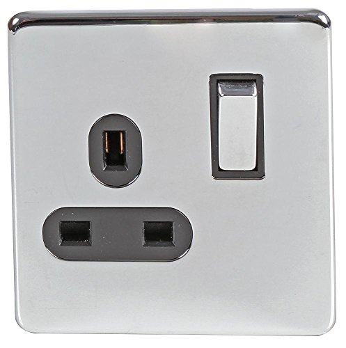 Pro Elec PC1899 Steckdose mit Schalter, poliertes Chrom von PRO-ELEC