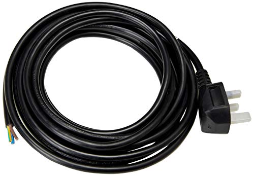 Pro Elec PE01025 Kabel (13 A, UK-Stecker auf 1,5 mm, abisoliert) 5 m, Schwarz von PRO-ELEC