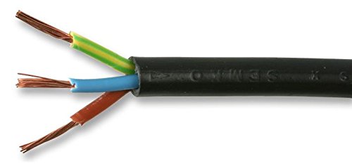 Pro Elec PEL01055 3-adriges Netzkabel, 0,75 mm2, 6A, Schwarz, 100 m von Pro Elec