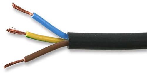 Pro Elec PEL01074 3-adriges Netzkabel, 0,75 mm2, 6 A, Schwarz, 100 m von PRO-ELEC