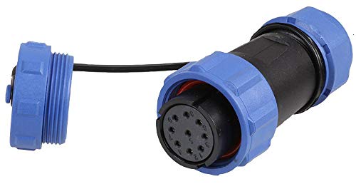 Rundgewinde Inline-Steckdose 9-polig, 7-12 mm, IP68 von PRO-ELEC