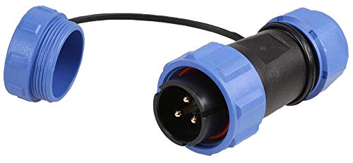 Rundgewinde Inline-Stecker, 3-polig, 7-12 mm, IP68 von PRO-ELEC