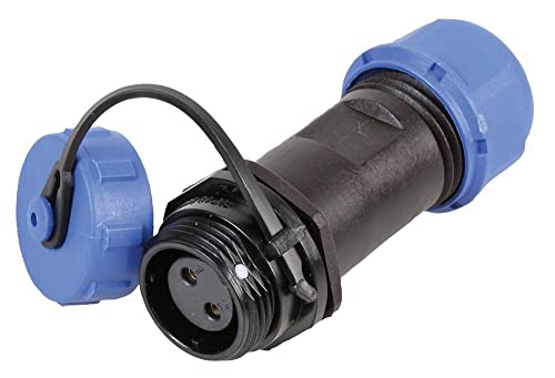 Rundgewinde Stecker Inline Steckdose, 2-polig, 5-8 mm, IP68 von PRO-ELEC