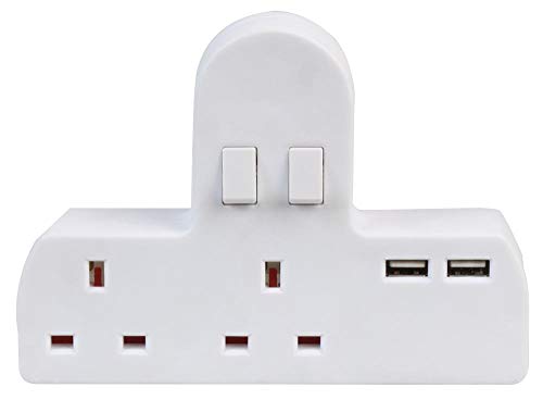 pro elec 2-Gang Netzadapter mit Zwei USB-Ports von PRO-ELEC