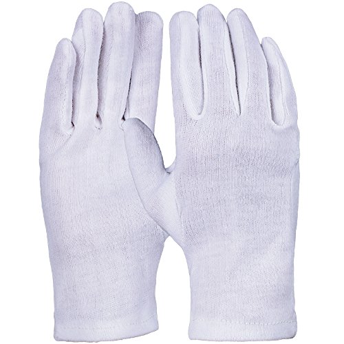 PRO FIT Baumwoll-Trikot-Handschuh 12er Pack – Atmungsaktiver Schutzhandschuh, 100% Baumwolle, Allergiehandschuh, Weich & Passgenau - Reinweiß, Gr. 8 von PRO FIT