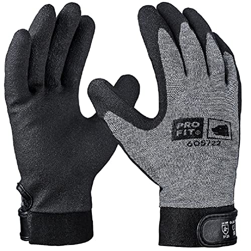 Pro Fit 12 Paar - HPT-Polymer-Handschuh, Grau/Schwarz, mit Klettverschluss 9 von PRO FIT