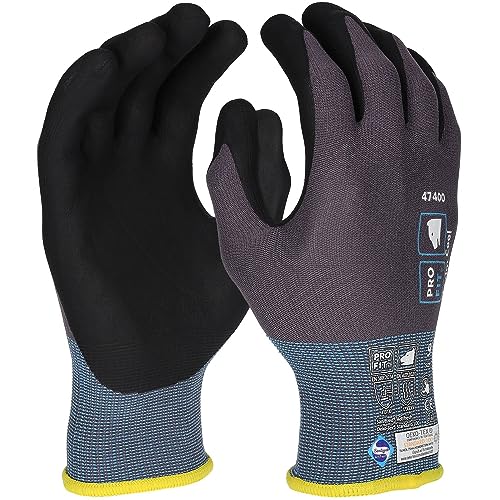 PRO FIT Nitril Handschuhe, "Maxim cool", grau/schwarz, Arbeitshandschuhe Herren, Gr. 10, 12 Paar von PRO FIT