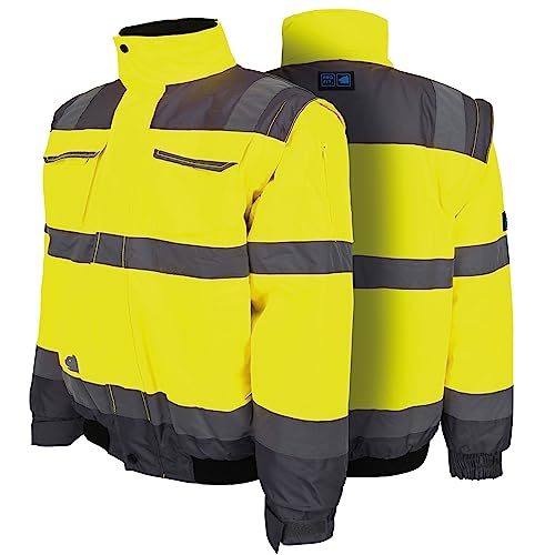 PRO FIT Warnschutz Pilotenjacke – Atmungsaktive Arbeitsjacke, Wind- & Wasserabweisend, Ärmel abnehmbar, Reflexstreifen, Unisex - Gr. M, Neongelb/Grau PRO FIT Warnschutz Pilotenjacke – Atmungsaktive Arbeitsjacke, Wind- & Wasserabweisend, Ärmel abnehmbar, Reflexstreifen, Unisex - Gr. M, Neongelb/Grau von PRO FIT