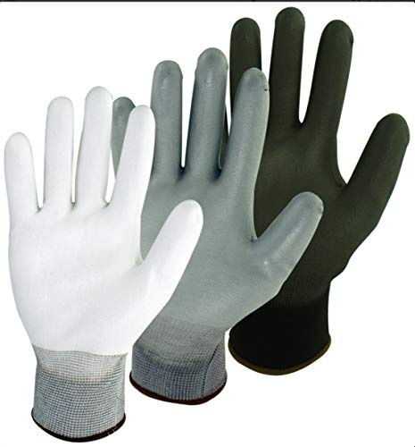 PU-beschichtete Feinstrick Handschuhe Pro-Fit; 12 Paar im Pack; schwarz weiß oder grau wählbar; Allroundhandschuh, Handwerk, Maler & Lackierer, Schreiner & Tischler, Industrie, (10) von PRO FIT