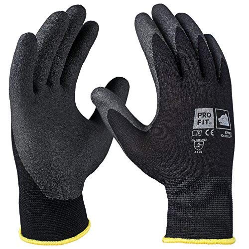 PRO FIT 12 Paar - HPT-Polymer-Feinstrickhandschuh schwarz/schwarz 9 von PRO FIT