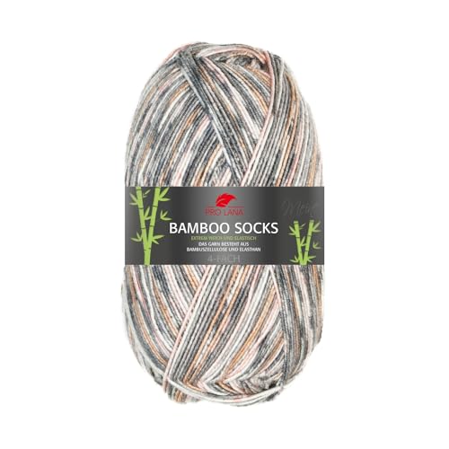Pro Lana 100g 4-fädig Bamboo Socks II 966 - grau/apricot color Pro Lana 100g 4-fädig Bamboo Socks II 966 - grau/apricot color von PRO LANA