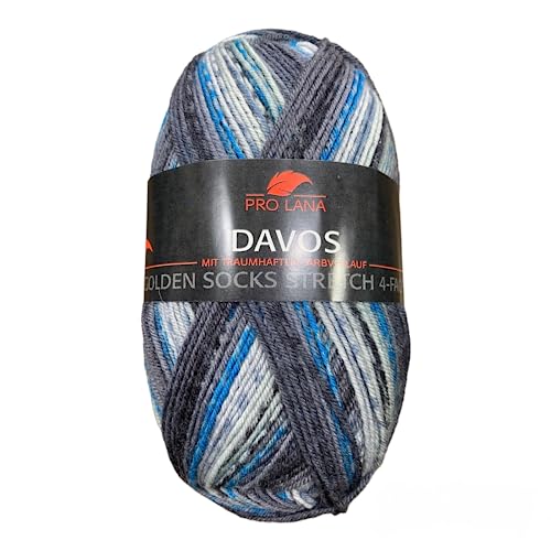Pro Lana Golden Socks Stretch Davos 39009 - Hellgrau/Mint/Türkis/Anthrazit von PRO LANA