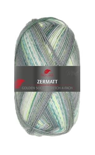 Pro Lana Golden Socks Stretch Zermatt 38901 - Grau/Hellgrün/Grün/Natur von PRO LANA