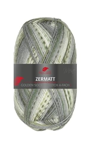 Pro Lana Golden Socks Stretch Zermatt 38906 - Grau/Natur/Grün/Oliv von PRO LANA