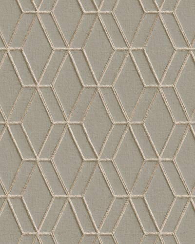 Grafik Tapete Profhome DE120064-DI heißgeprägte Vliestapete geprägt mit geometrischen Formen glänzend grau silber 5,33 m2 von PRO[f]home