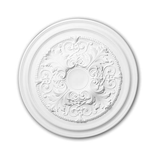 PRO[f]home® - Rosette 156001 Deckenelement Zierelement Neo-Klassizismus-Stil weiß Ø 69,5 cm Profhome von PRO[f]home