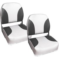 Pro.tec - Bootssitz Riccione 2er Set Kunstleder klappbar Grau/Weiß von PRO.TEC