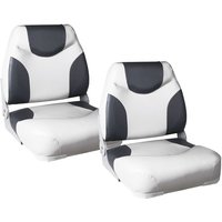 Pro.tec - Bootssitz Scilla 2er Set Kunstleder klappbar Grau/Weiß von PRO.TEC