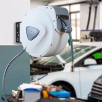 Druckluftschlauchtrommel Nassau 30m + 2m Weiß/Grau [ Pro.tec von PRO.TEC