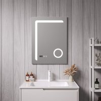 LED-Badspiegel Chambave 60x80 cm Silberfarben [ Pro.tec von PRO.TEC