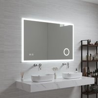 LED-Badspiegel Scafa 100x70 cm Weiß [pro.tec] von PRO.TEC