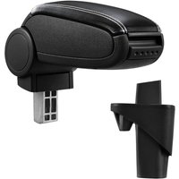 Mittelarmlehne Opel Agila A Suzuki Wagon R+ mit Staufach Kunstleder Schwarz mit weißen Nähten pro.tec von PRO.TEC