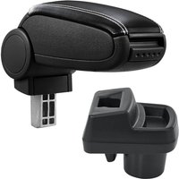 Mittelarmlehne Opel Corsa F mit Staufach Kunstleder Schwarz mit weißen Nähten [pro.tec] von PRO.TEC