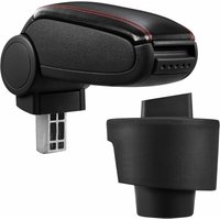 Pro.tec - Mittelarmlehne Seat Ibiza mit Staufach Kunstleder Schwarz mit roten Nähten von PRO.TEC